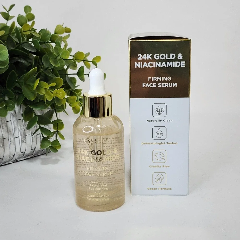 Clear Beauty 24k Gold & Niacinamide Firming Face Serum Renewing & Moisturizing